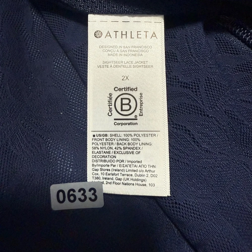 Athleta Women’s‎ Plus Sightseer Lace Jacket Sz 2X Windbreaker Blue Floral